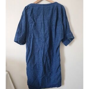 Womens Vintage 80s Denim Open Back Dress by Gene Ewings Bis  Small 100% Cotton